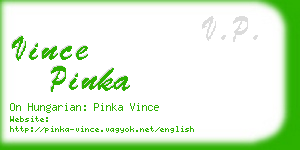 vince pinka business card